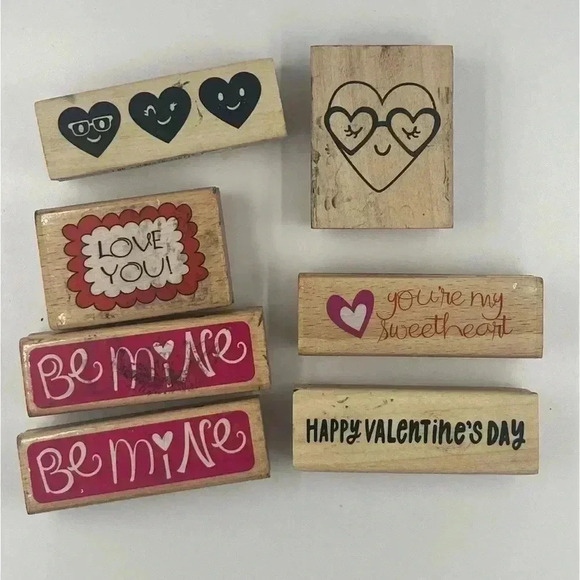 Valentines Day Rubber Stamps Lot - Picture 1 of 5